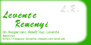 levente remenyi business card